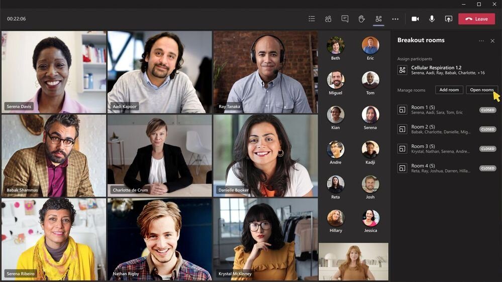 8 personnes en réunion Microsoft Teams